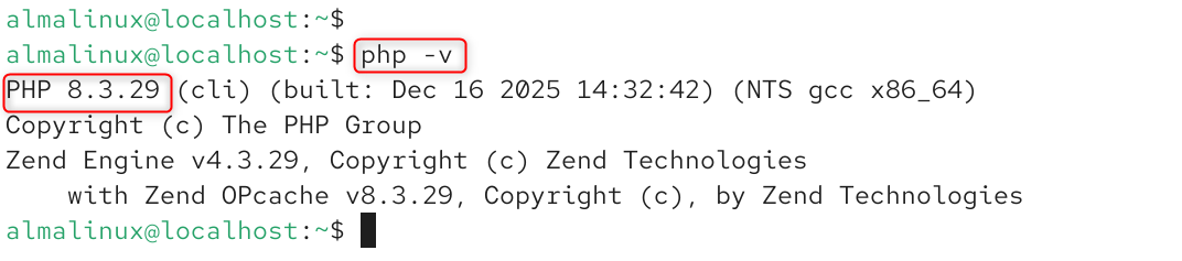   php -v
