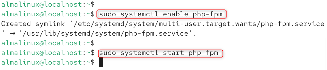 sudo systemctl enable php-fpm