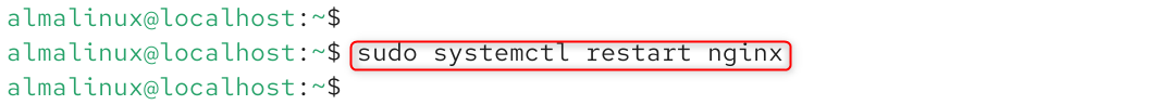 sudo systemctl restart nginx