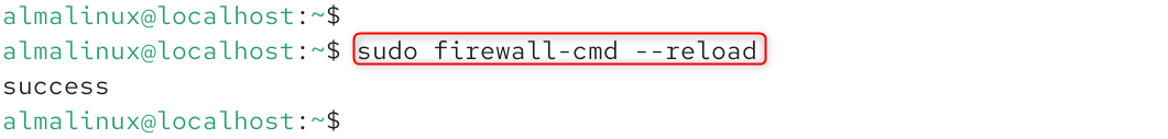   sudo firewall-cmd --reload
