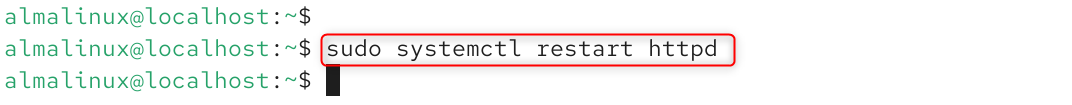 sudo systemctl restart httpd