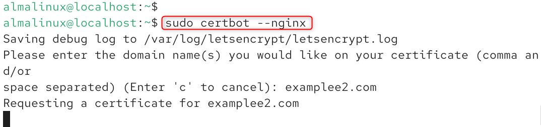   sudo certbot --nginx
