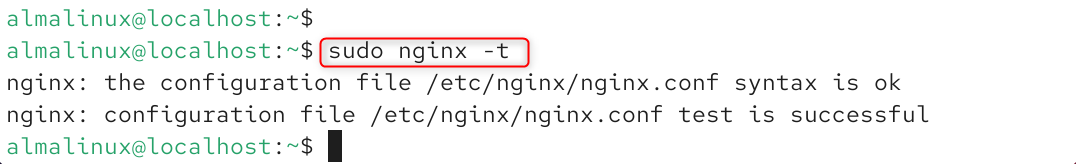   sudo nginx -t
