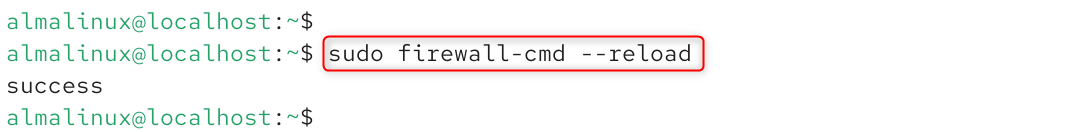   sudo firewall-cmd --reload
