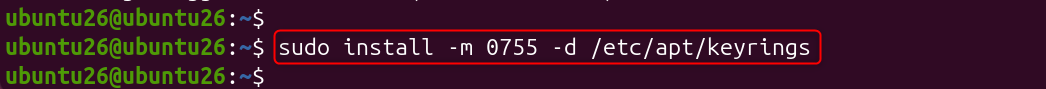 sudo install -m 0755 -d /etc/apt/keyrings