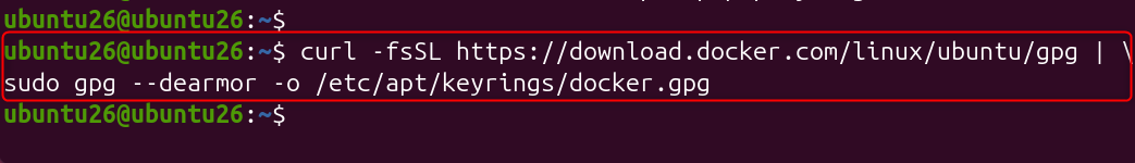 curl -fsSL https://download.docker.com/linux/ubuntu/gpg | \ 