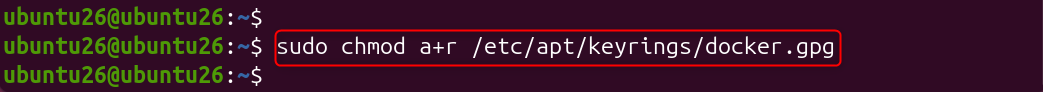 sudo chmod a+r /etc/apt/keyrings/docker.gpg