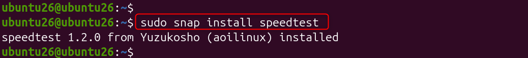 sudo snap install speedtest