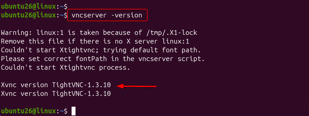 vncserver -version