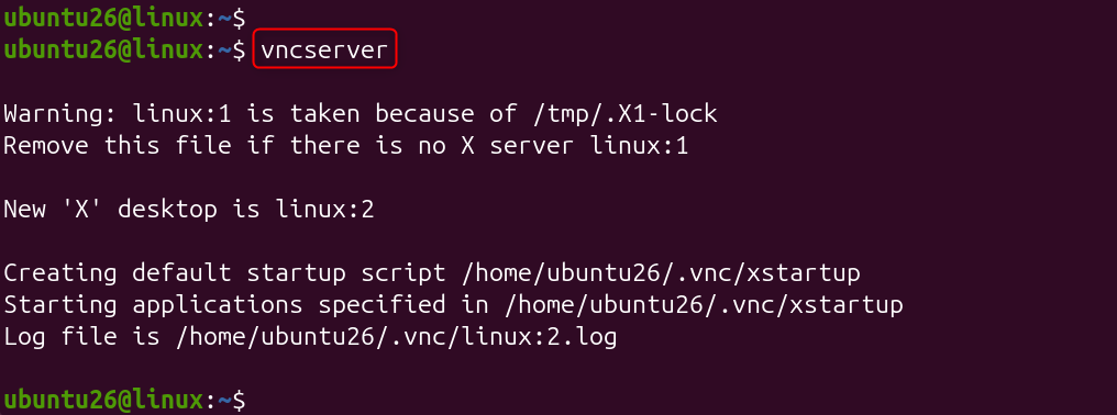 vncserver