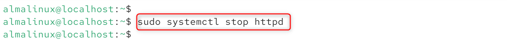 sudo systemctl stop httpd