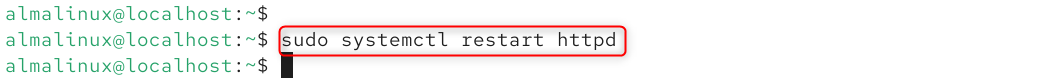 sudo systemctl restart httpd