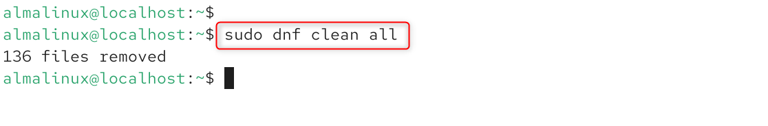   sudo dnf clean all
