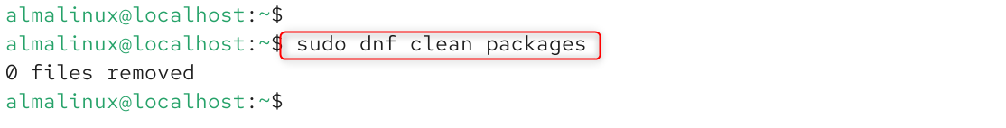   sudo dnf clean packages
