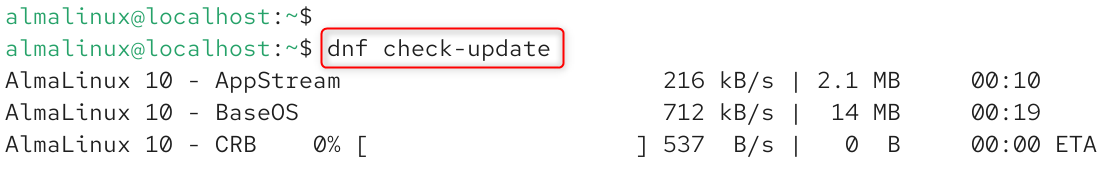   dnf check-update
