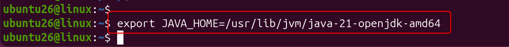   export JAVA_HOME=/usr/lib/jvm/java-21-openjdk-amd64

