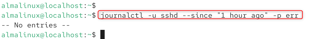   journalctl -u sshd --since 