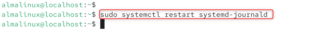   sudo systemctl restart systemd-journald
