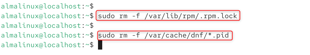 sudo rm -f /var/lib/rpm/ .rpm .lock