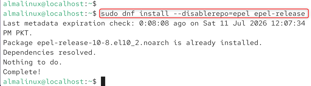 sudo dnf install --disablerepo=epel <package-name>