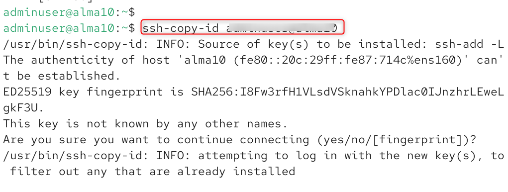 copy the key to server