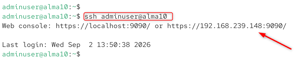 test ssh login