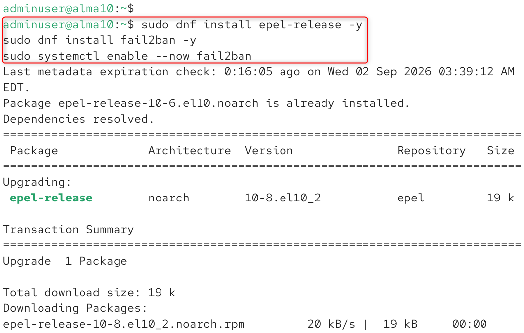 install fail2ban