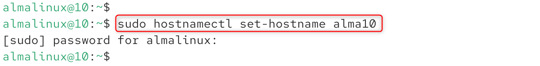 set hostname