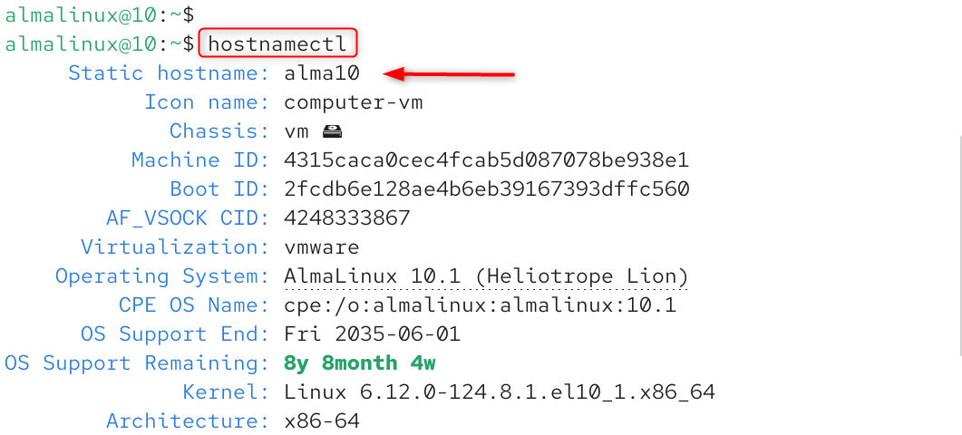verifying hostname changed or not