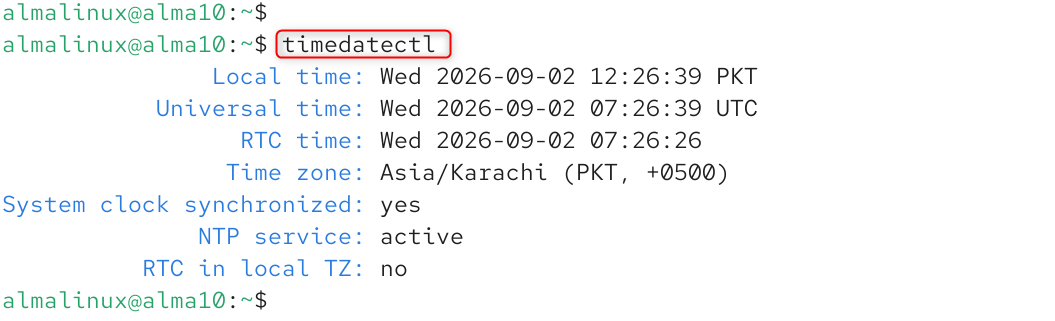 checking timezone