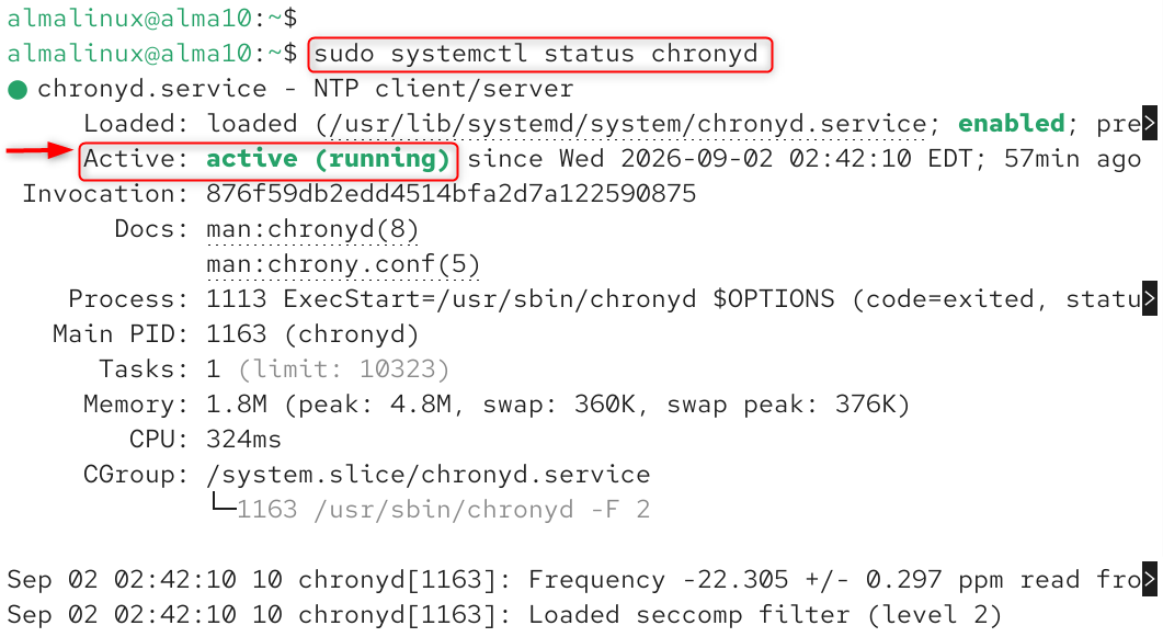 confirm time synchronization