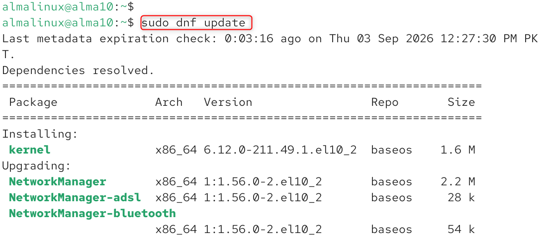 update the packages