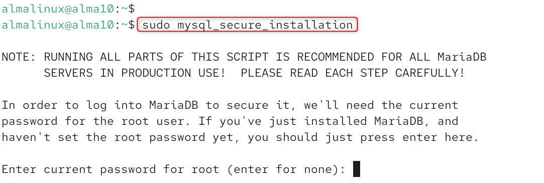 secure mariadb installation