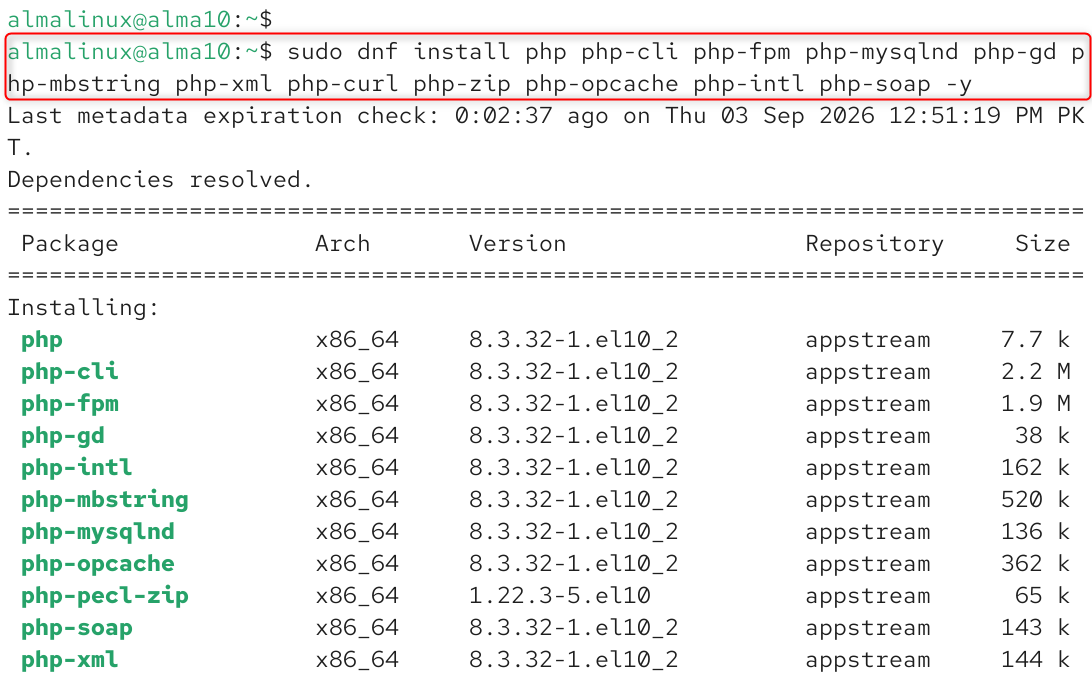 install php