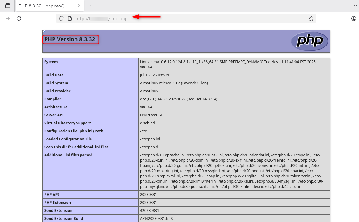 php test page