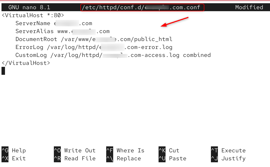 edit configuration file