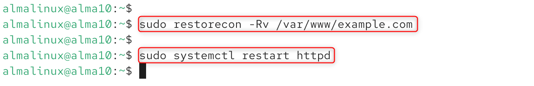 restart apache