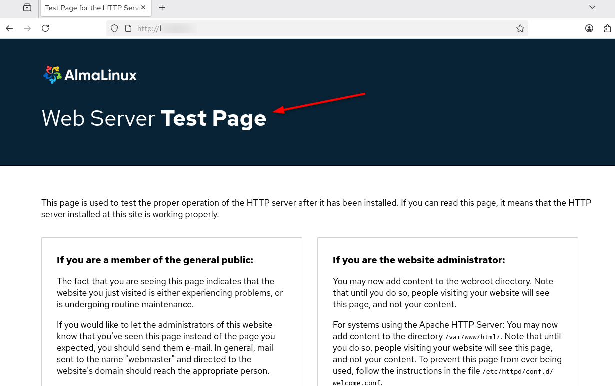 apache test page