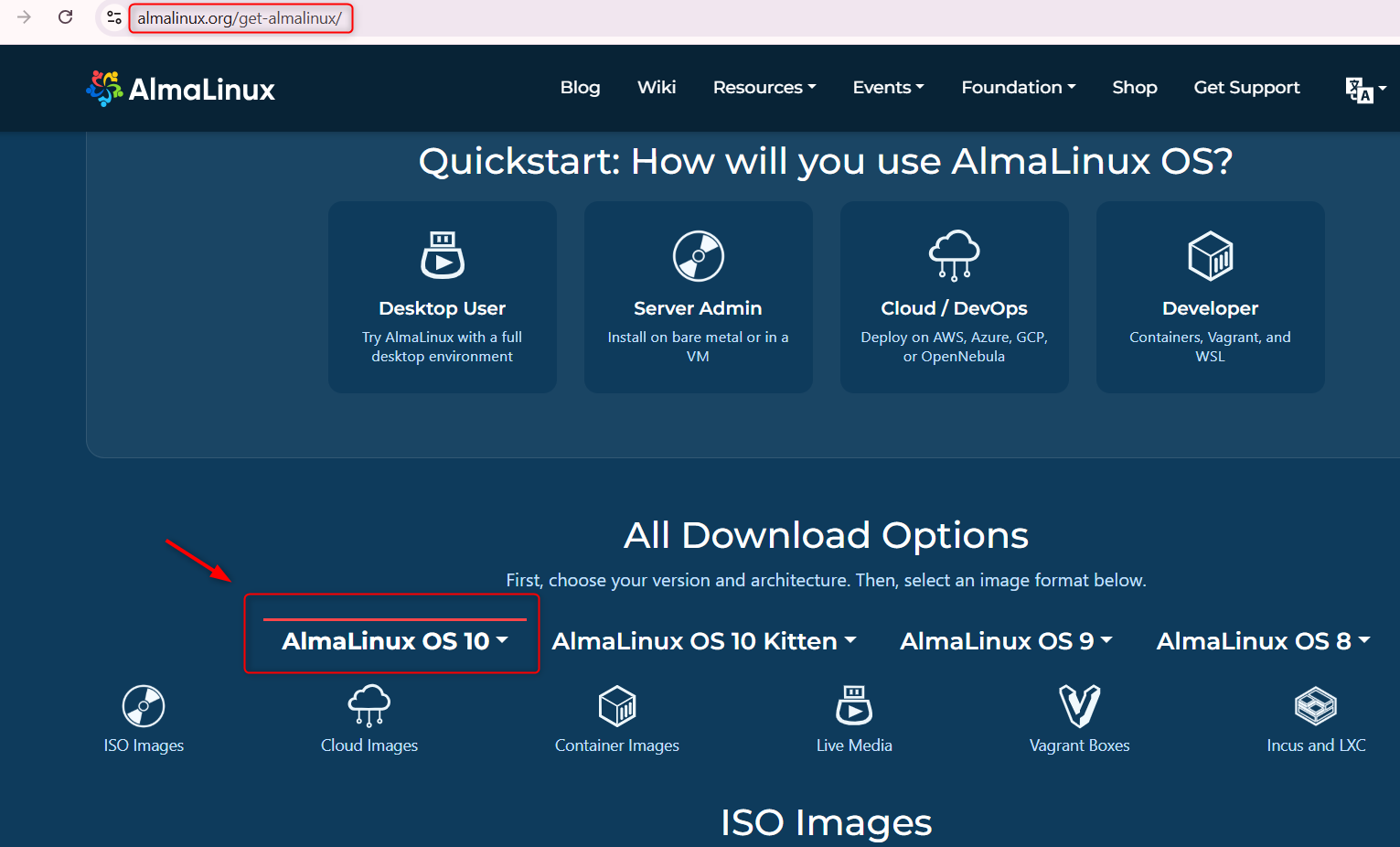 download AlmaLinux 10 ISO