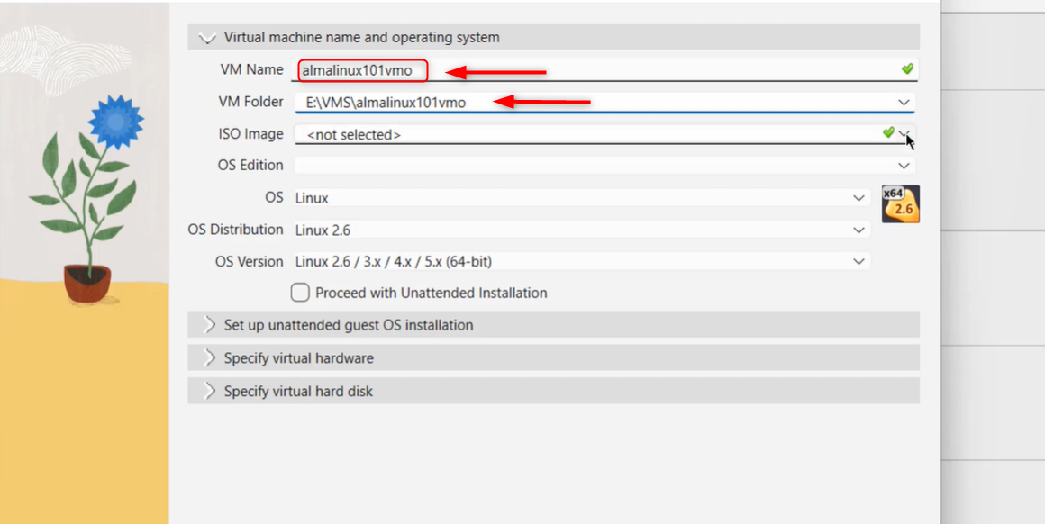 name the new VM