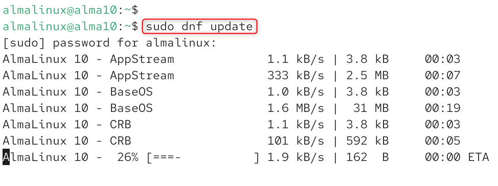 update package manager
