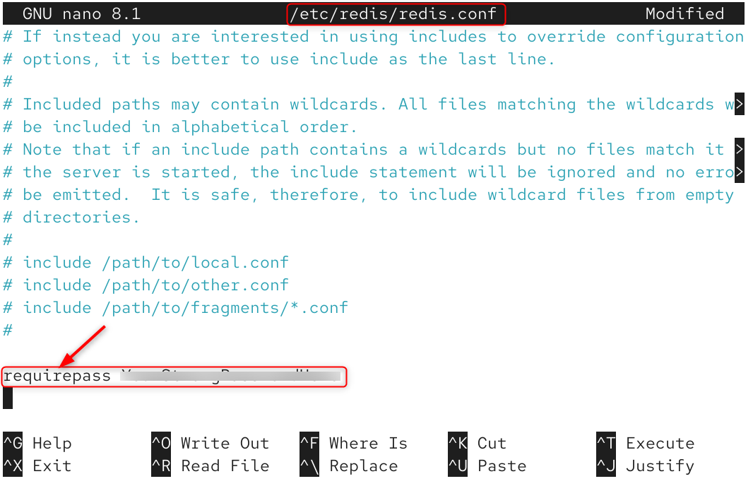 edit redis.conf file