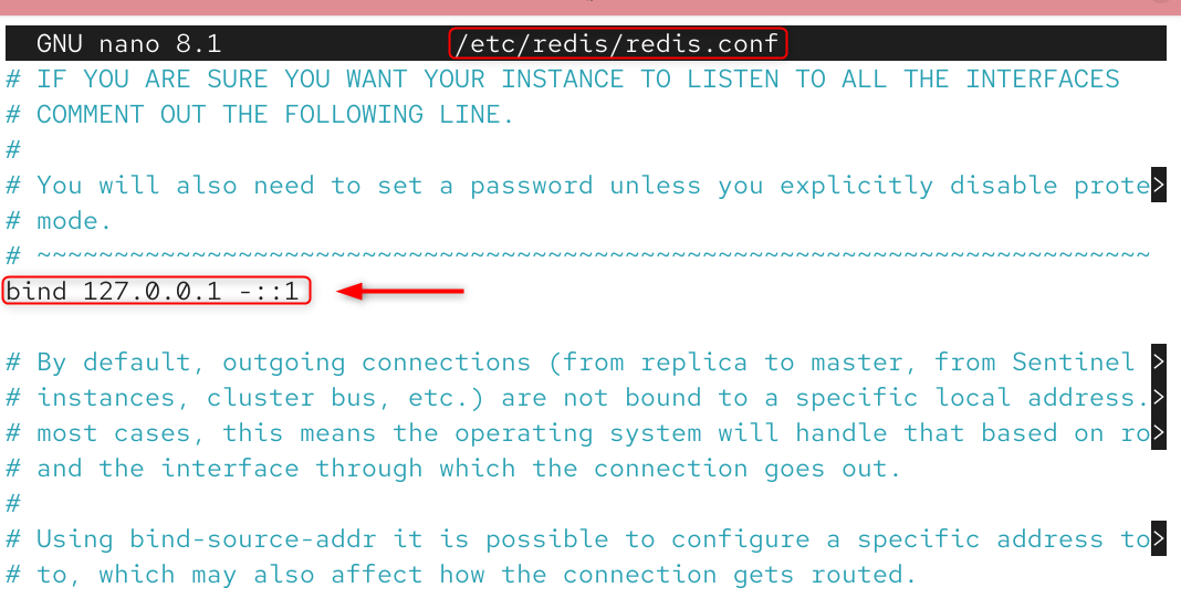 restrict network access using redis.conf