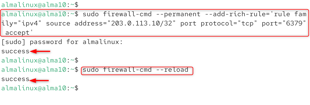 configure the firewall for redis