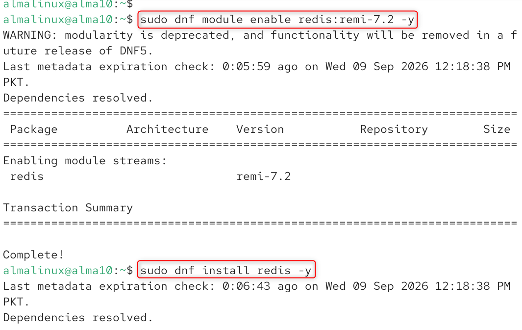 enable the redis module