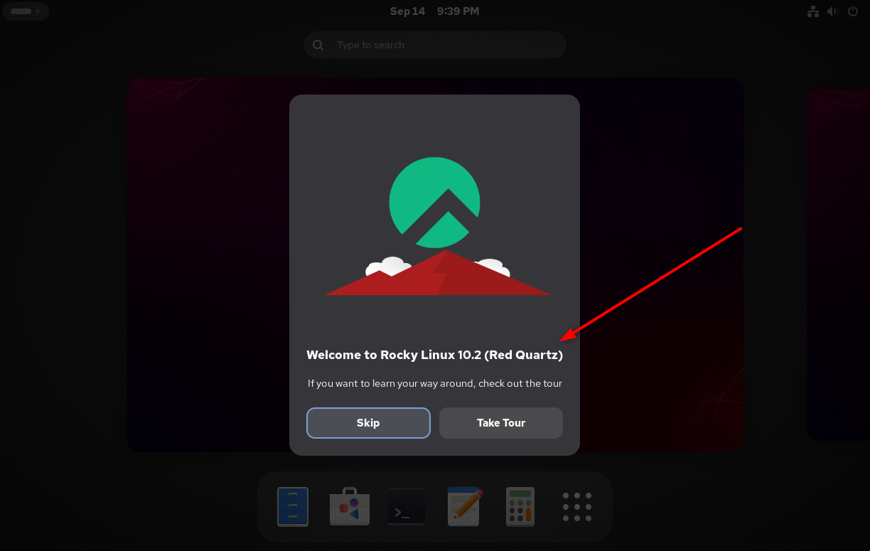 Rocky Linux 10 interface