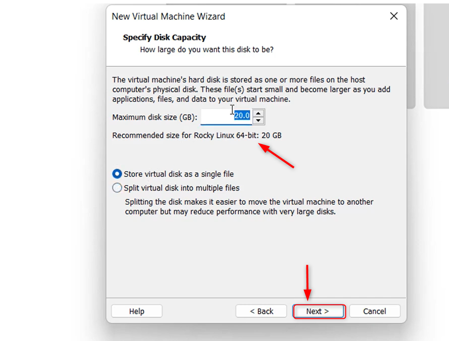 allocate disk space to vm
