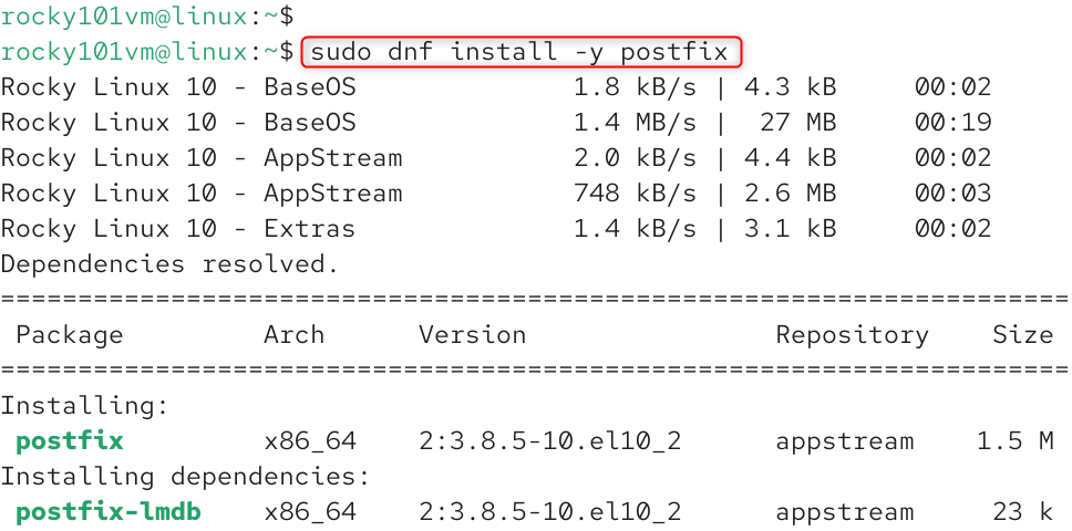 install postfix