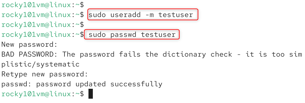 create a user