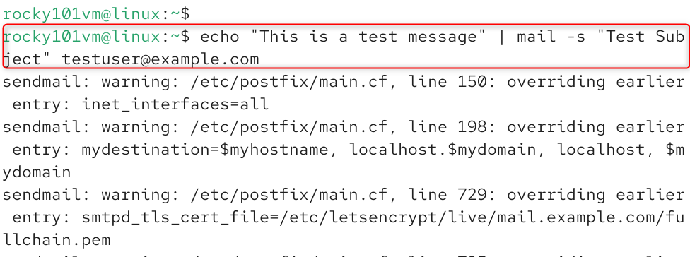 sending test email